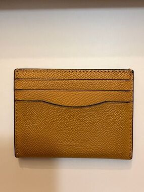 Coach Mustard Yellow Textured Leather Card Holder
